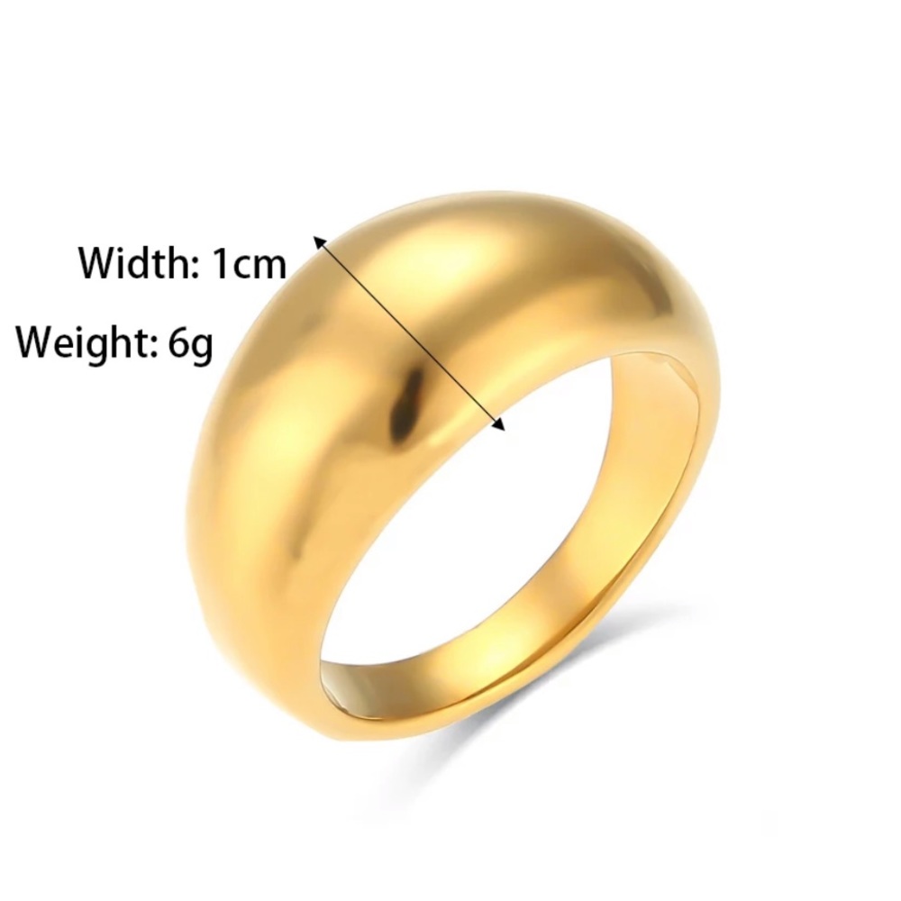 New Chunky 18K Gold Minimalist Dainty Band Ring, cute Ring, shiny Ring. - Picture 7 of 8